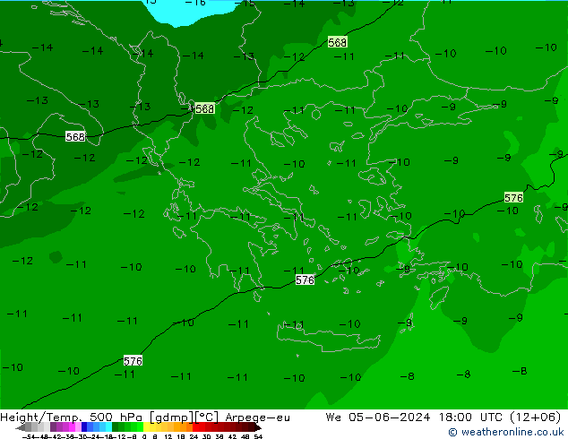 Height/Temp. 500 гПа Arpege-eu ср 05.06.2024 18 UTC