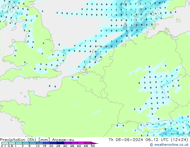 Nied. akkumuliert (6Std) Arpege-eu Do 06.06.2024 12 UTC