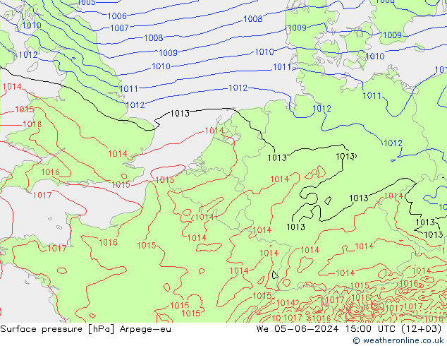 pression de l'air Arpege-eu mer 05.06.2024 15 UTC