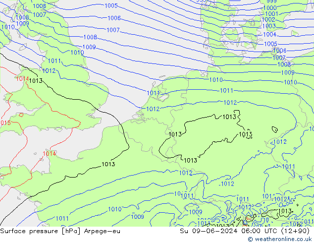 ciśnienie Arpege-eu nie. 09.06.2024 06 UTC