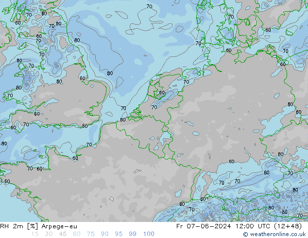 RH 2m Arpege-eu Sex 07.06.2024 12 UTC