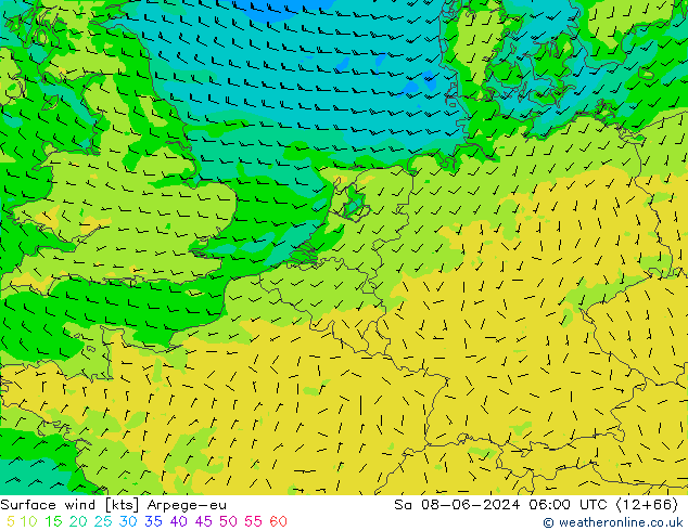  10 m Arpege-eu  08.06.2024 06 UTC