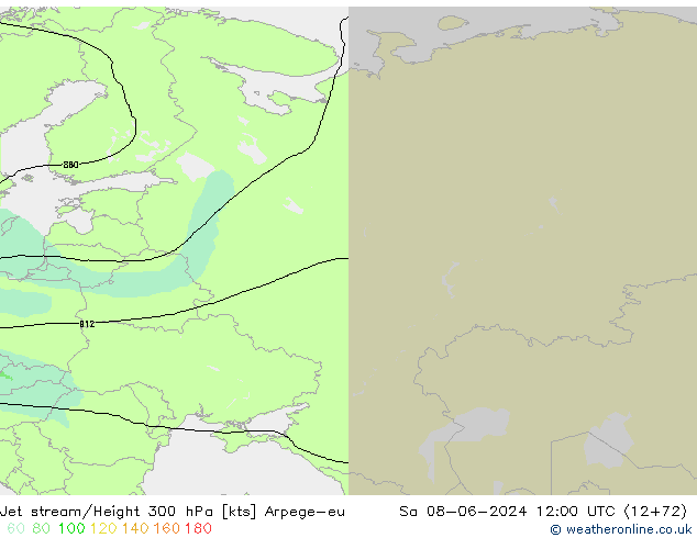 Jet stream/Height 300 hPa Arpege-eu Sa 08.06.2024 12 UTC