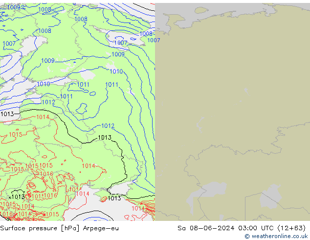 pressão do solo Arpege-eu Sáb 08.06.2024 03 UTC
