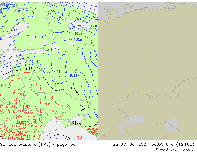 Surface pressure Arpege-eu Sa 08.06.2024 06 UTC