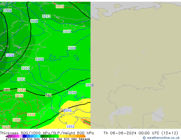 Thck 500-1000hPa Arpege-eu czw. 06.06.2024 00 UTC