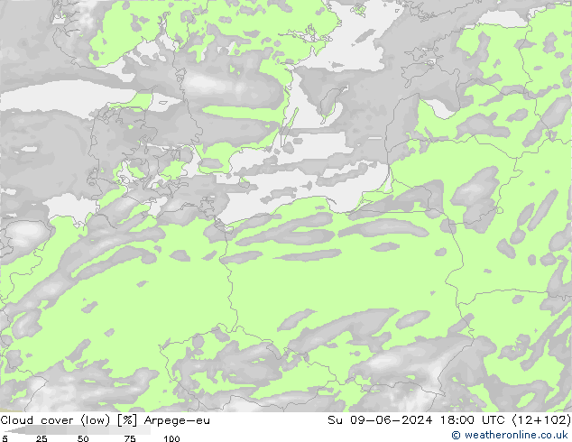 Nubes bajas Arpege-eu dom 09.06.2024 18 UTC