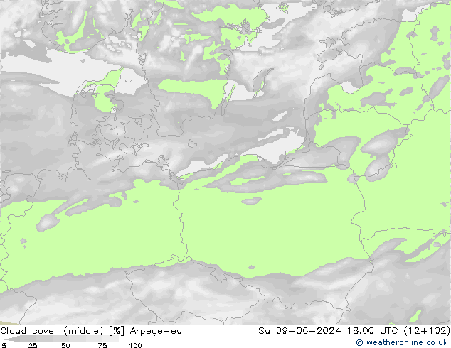 Bulutlar (orta) Arpege-eu Paz 09.06.2024 18 UTC