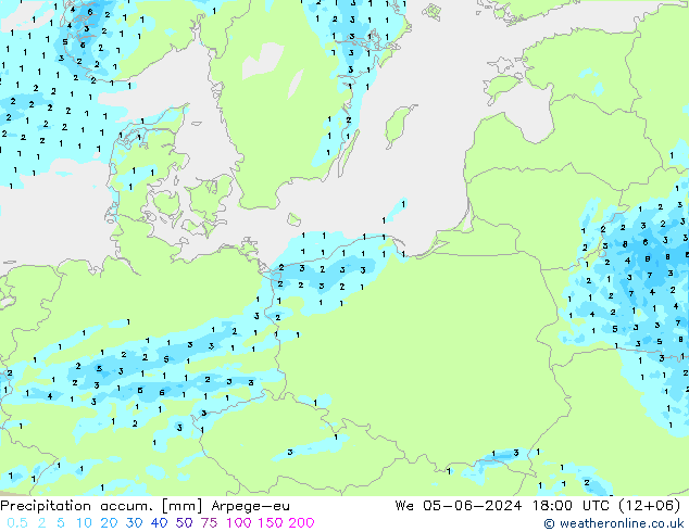 Precipitation accum. Arpege-eu ср 05.06.2024 18 UTC