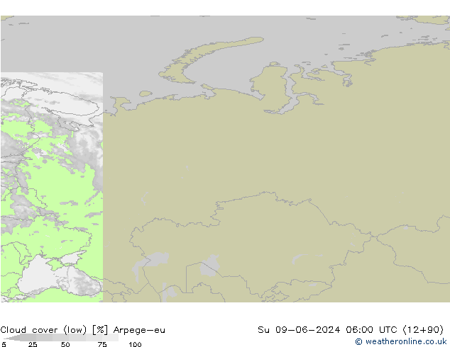 Nubes bajas Arpege-eu dom 09.06.2024 06 UTC