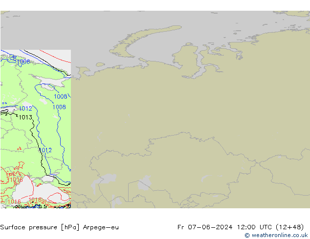 Surface pressure Arpege-eu Fr 07.06.2024 12 UTC