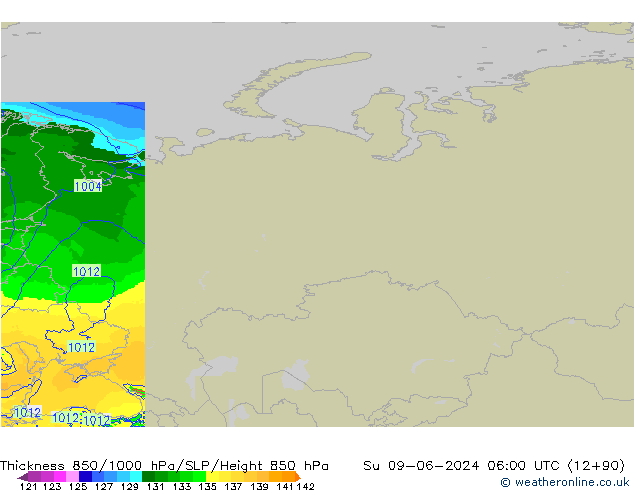 Thck 850-1000 hPa Arpege-eu nie. 09.06.2024 06 UTC