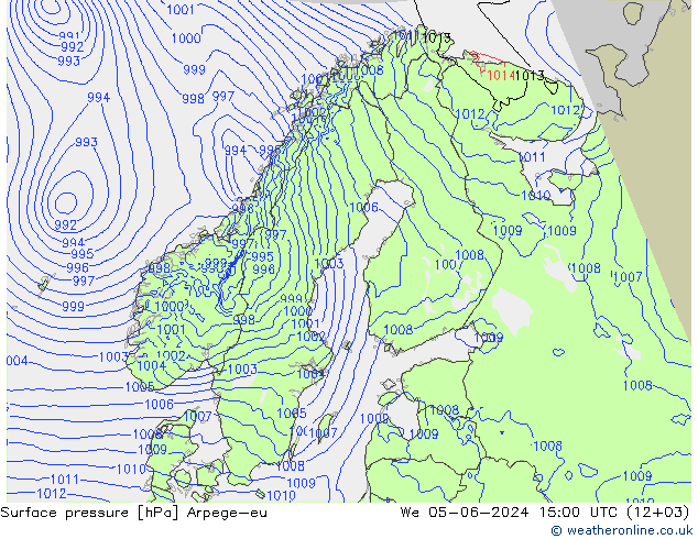 pression de l'air Arpege-eu mer 05.06.2024 15 UTC