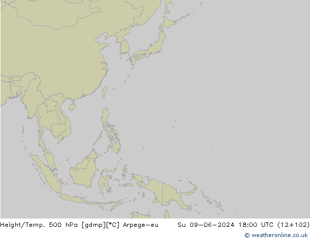 Géop./Temp. 500 hPa Arpege-eu dim 09.06.2024 18 UTC