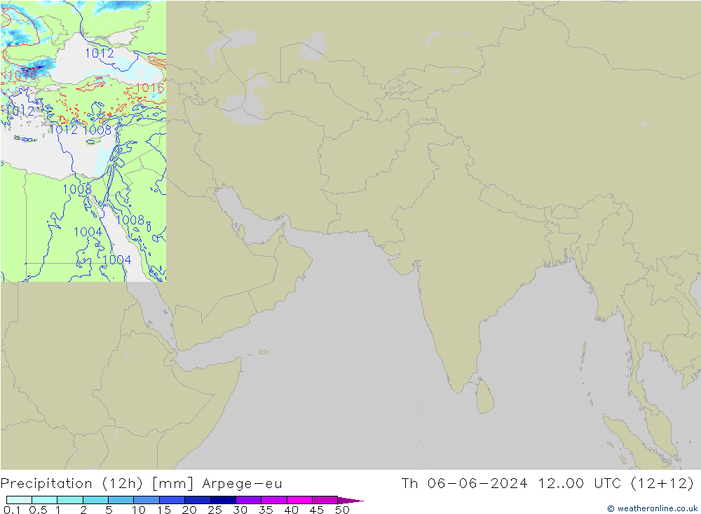 Precipitation (12h) Arpege-eu Th 06.06.2024 00 UTC