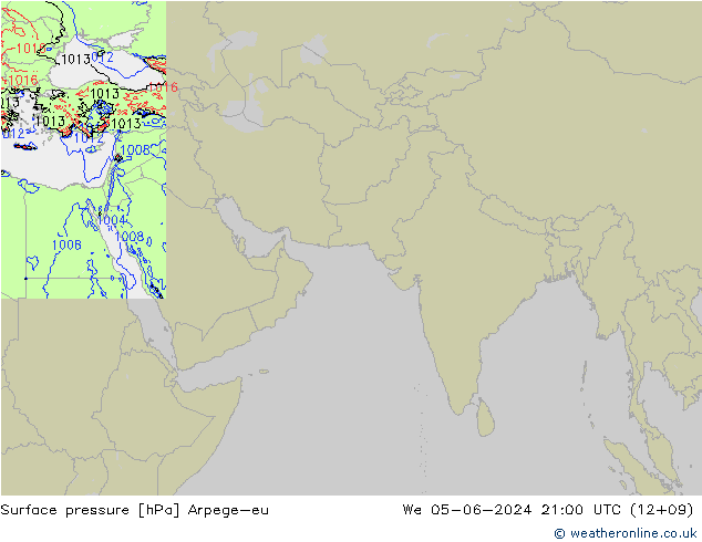 Yer basıncı Arpege-eu Çar 05.06.2024 21 UTC