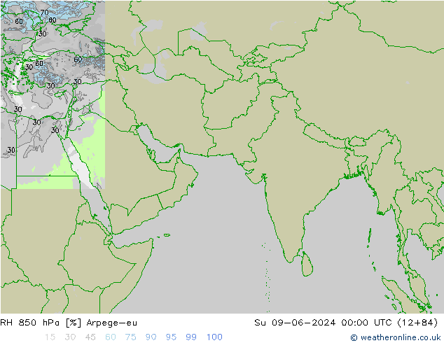 RV 850 hPa Arpege-eu zo 09.06.2024 00 UTC