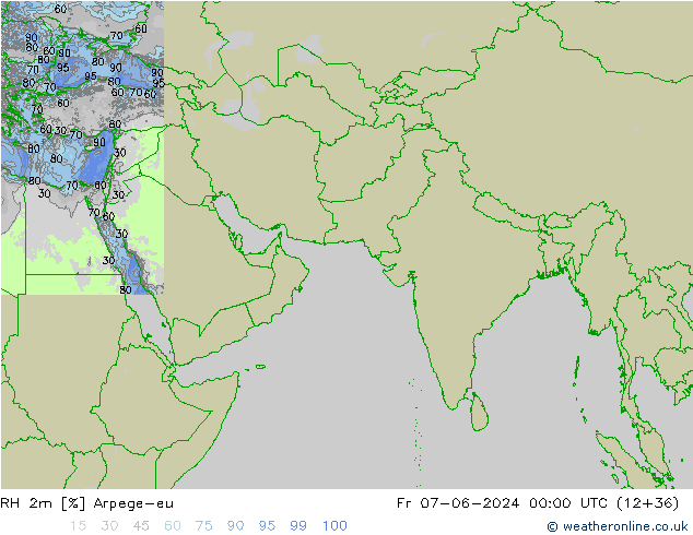 RH 2m Arpege-eu пт 07.06.2024 00 UTC