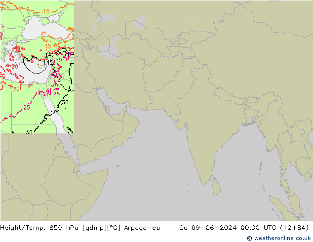 Height/Temp. 850 hPa Arpege-eu dom 09.06.2024 00 UTC