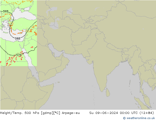 Height/Temp. 500 hPa Arpege-eu Su 09.06.2024 00 UTC