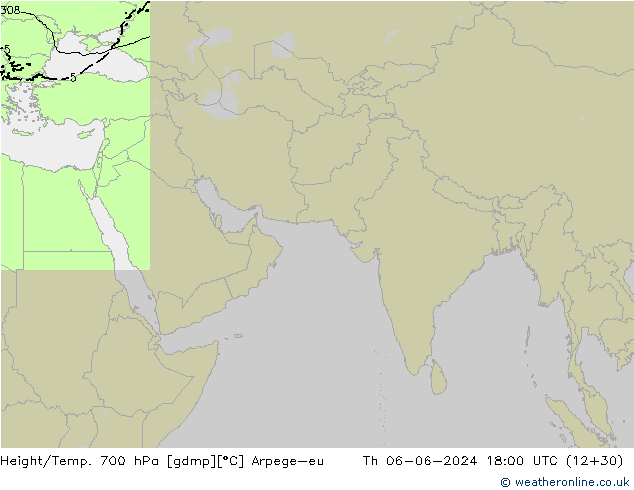 Height/Temp. 700 hPa Arpege-eu Qui 06.06.2024 18 UTC