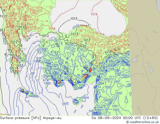 pression de l'air Arpege-eu sam 08.06.2024 00 UTC