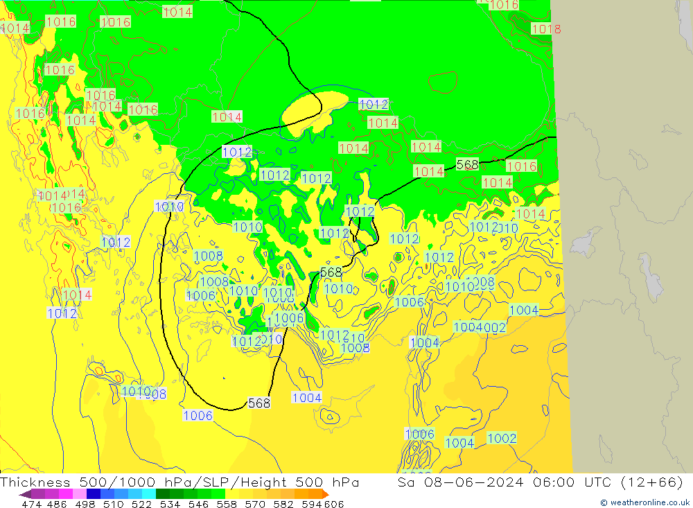 Thck 500-1000hPa Arpege-eu So 08.06.2024 06 UTC