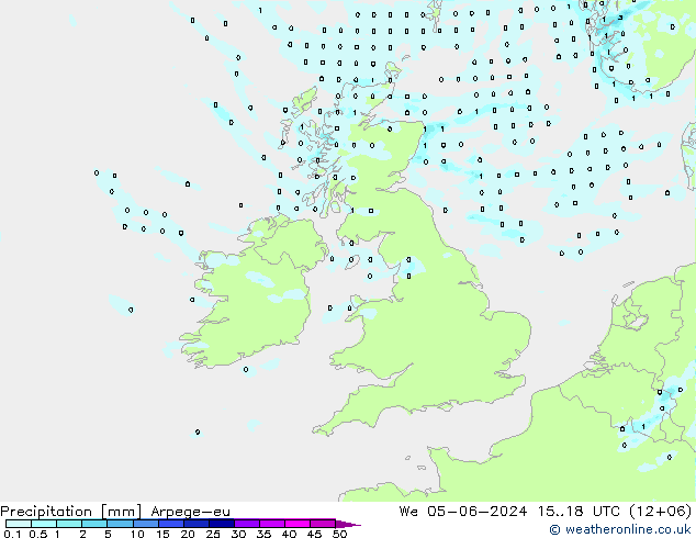 Precipitación Arpege-eu mié 05.06.2024 18 UTC