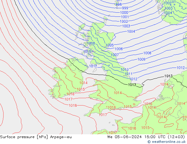 pressão do solo Arpege-eu Qua 05.06.2024 15 UTC