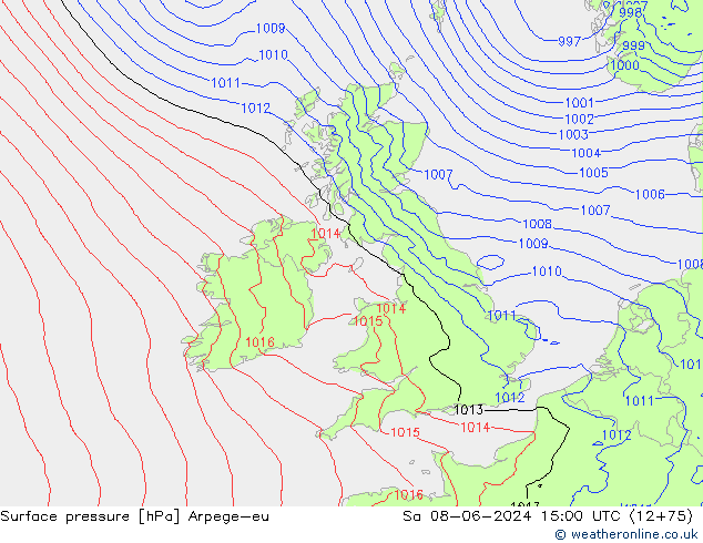 pressão do solo Arpege-eu Sáb 08.06.2024 15 UTC