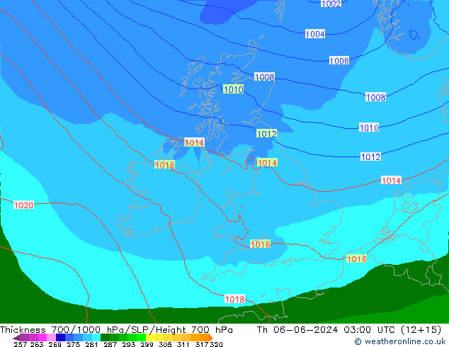 Thck 700-1000 hPa Arpege-eu Th 06.06.2024 03 UTC