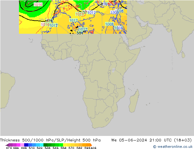 Thck 500-1000hPa Arpege-eu St 05.06.2024 21 UTC