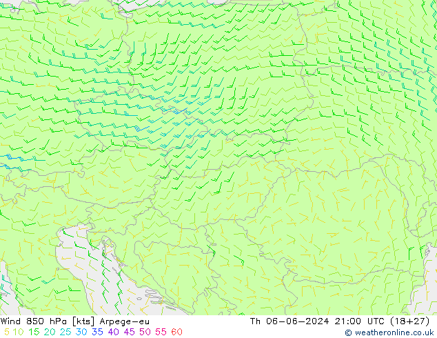 Rüzgar 850 hPa Arpege-eu Per 06.06.2024 21 UTC