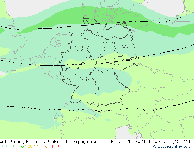 Jet stream Arpege-eu Sex 07.06.2024 15 UTC