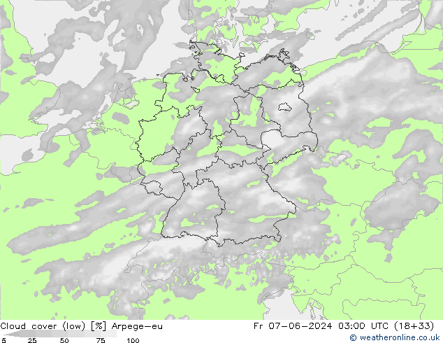 Nuages (bas) Arpege-eu ven 07.06.2024 03 UTC