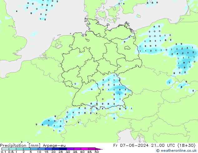 Precipitation Arpege-eu Fr 07.06.2024 00 UTC