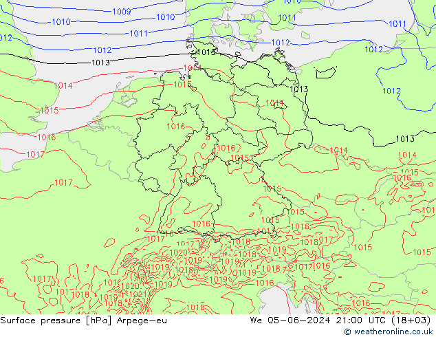 pression de l'air Arpege-eu mer 05.06.2024 21 UTC