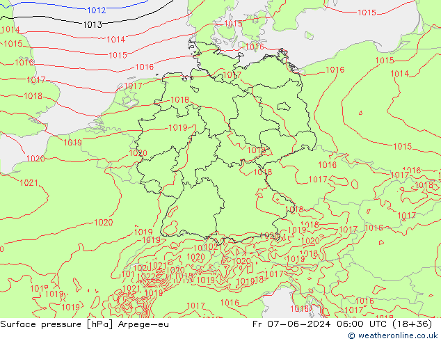 Surface pressure Arpege-eu Fr 07.06.2024 06 UTC