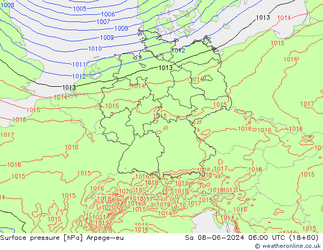 pressão do solo Arpege-eu Sáb 08.06.2024 06 UTC