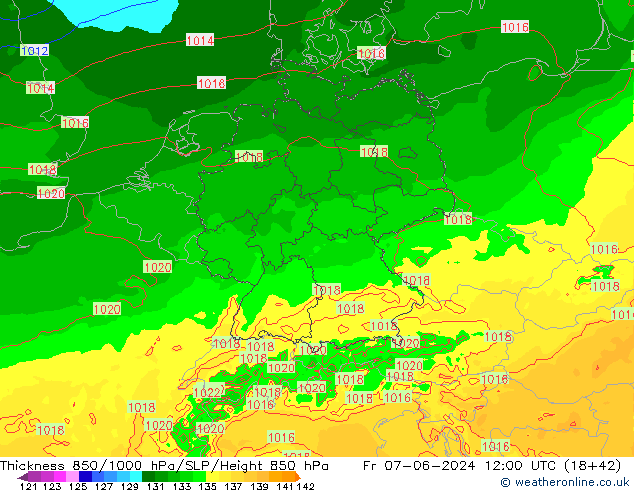 Thck 850-1000 hPa Arpege-eu Pá 07.06.2024 12 UTC