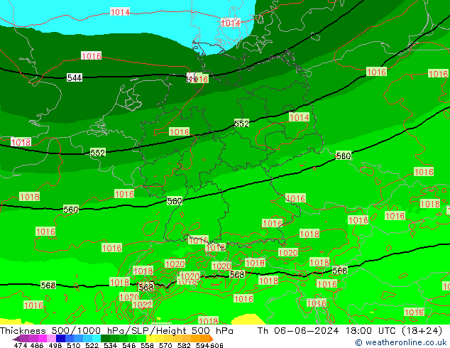 Thck 500-1000hPa Arpege-eu gio 06.06.2024 18 UTC