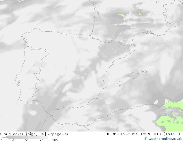 vysoký oblak Arpege-eu Čt 06.06.2024 15 UTC