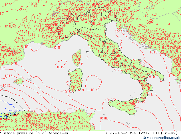 Luchtdruk (Grond) Arpege-eu vr 07.06.2024 12 UTC