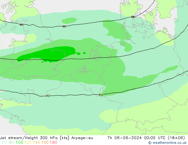 Jet stream Arpege-eu Qui 06.06.2024 00 UTC