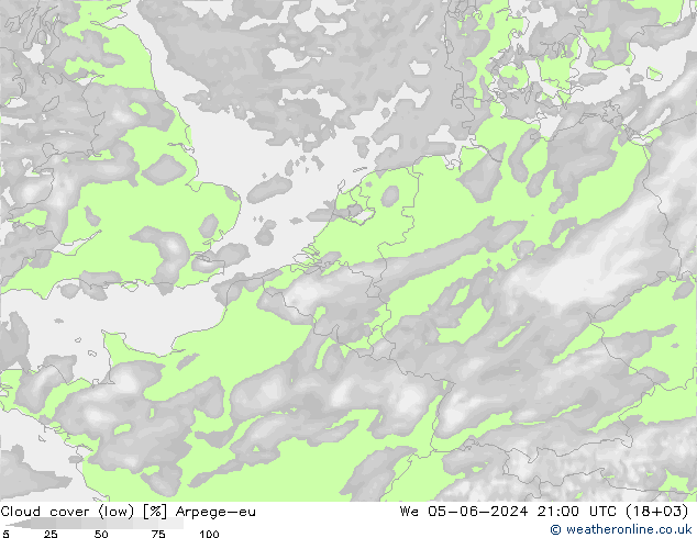 Bulutlar (düşük) Arpege-eu Çar 05.06.2024 21 UTC
