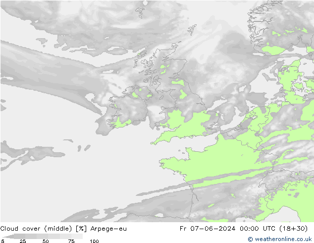 Nubes medias Arpege-eu vie 07.06.2024 00 UTC