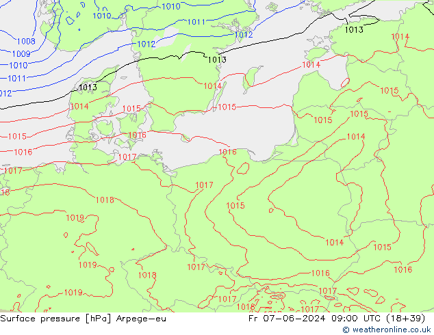 pression de l'air Arpege-eu ven 07.06.2024 09 UTC