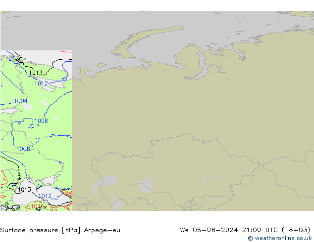 Atmosférický tlak Arpege-eu St 05.06.2024 21 UTC