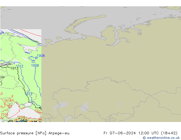 Yer basıncı Arpege-eu Cu 07.06.2024 12 UTC