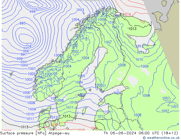 Bodendruck Arpege-eu Do 06.06.2024 06 UTC